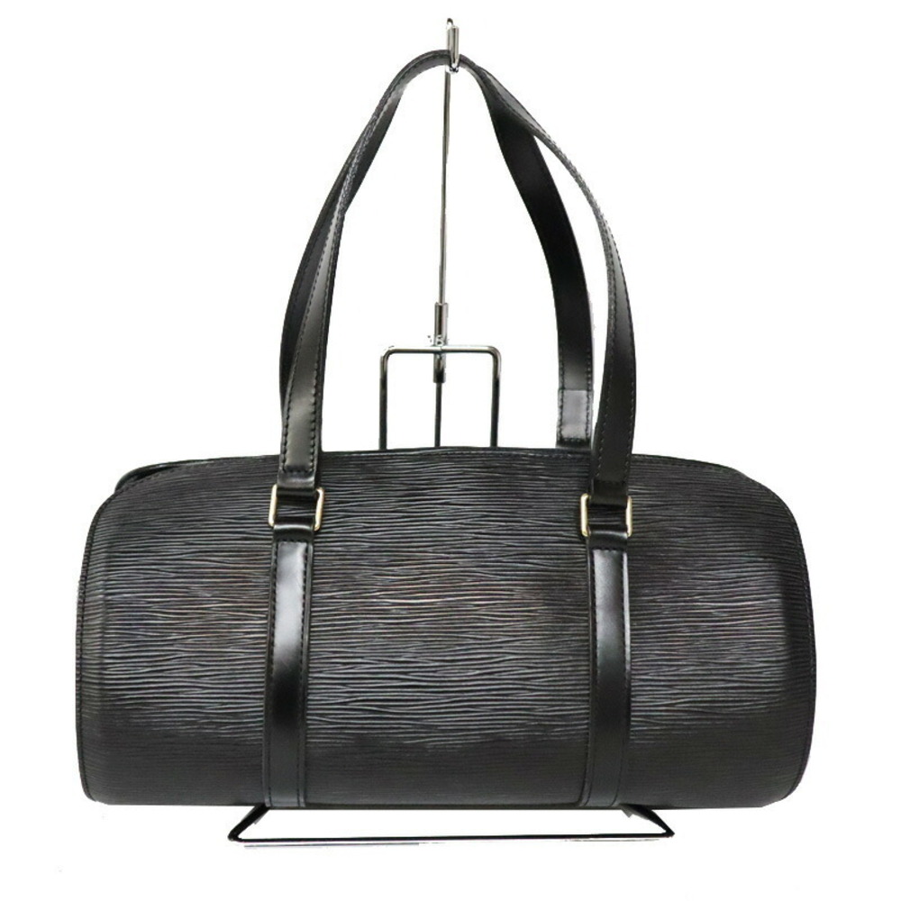 LOUIS VUITTON Soufflot Handbag Black Epi Leather LV